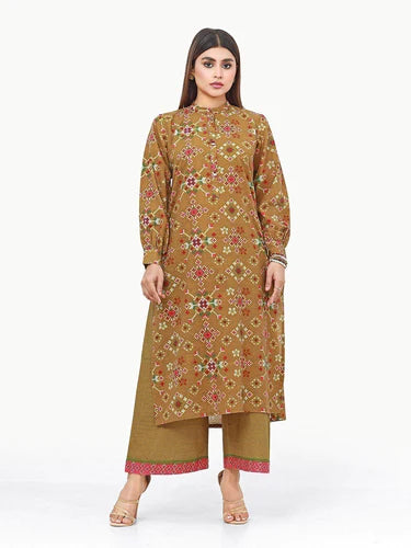 Pret 2Pc Printed Khaddar Shirt Trouser