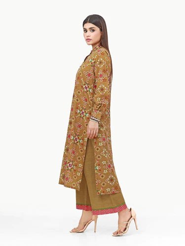 Pret 2Pc Printed Khaddar Shirt Trouser