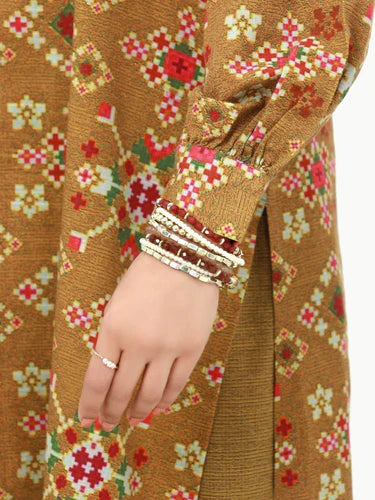 Pret 2Pc Printed Khaddar Shirt Trouser