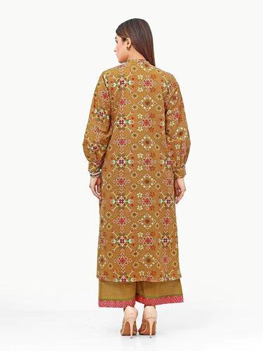 Pret 2Pc Printed Khaddar Shirt Trouser