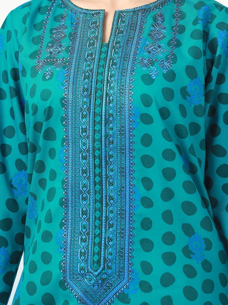 Edenrobe Pret  Embroidered Khaddar Suit