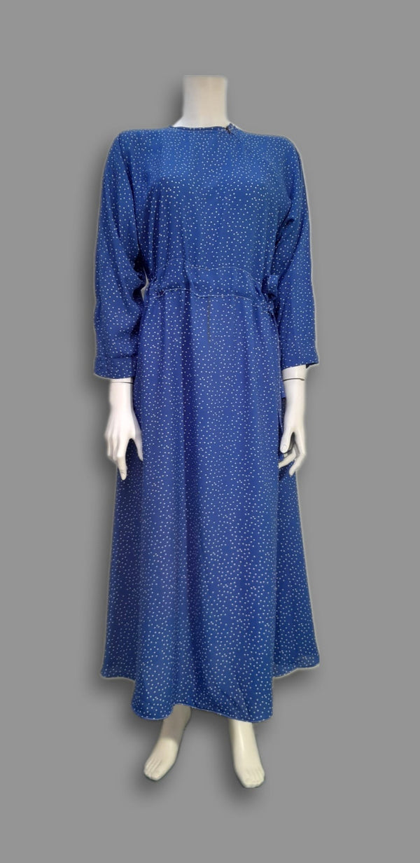 Blue Dotted Abaya