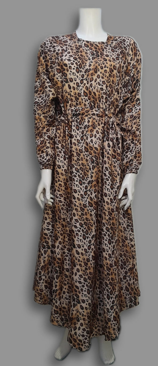 Silk Abaya leopard  Print