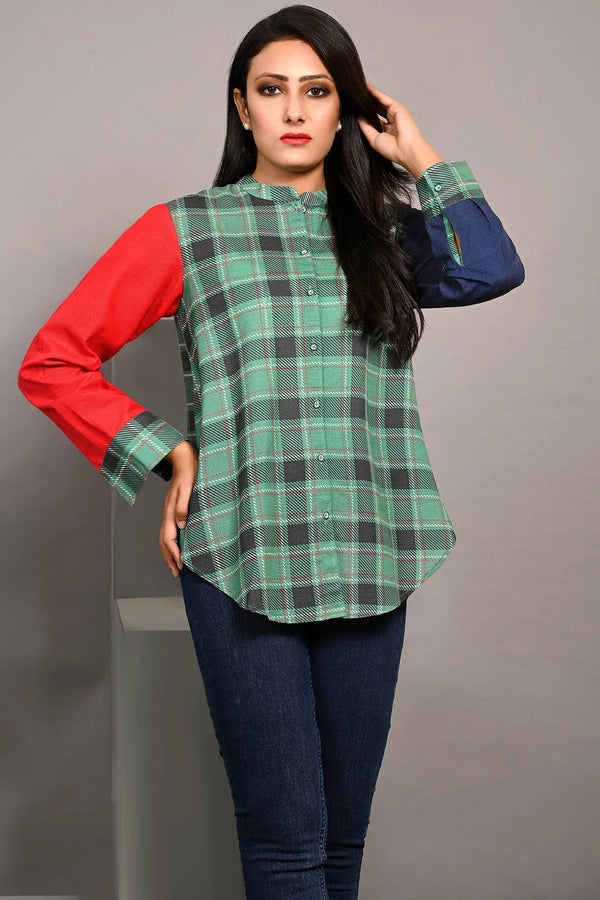 Western Shirt W/PTD GREEN