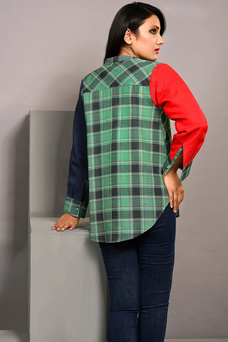 Western Shirt W/PTD GREEN