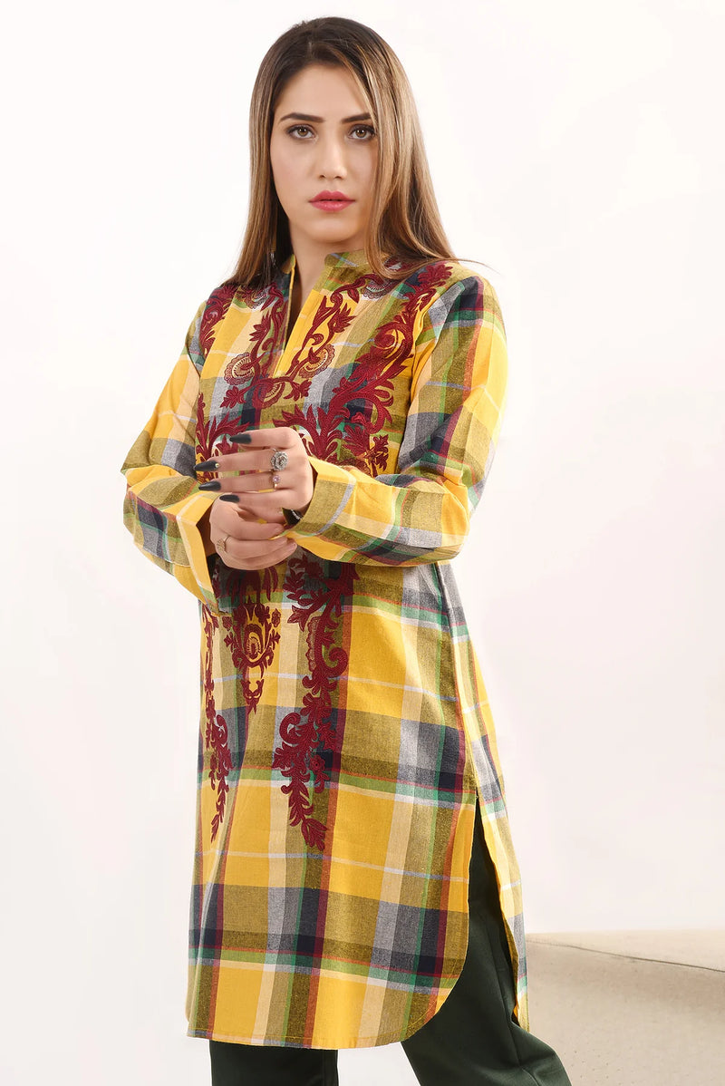 SHIRT CASUAL YELLOW CHECK