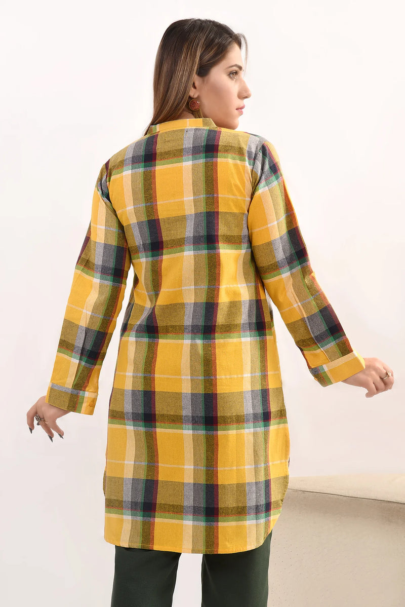 SHIRT CASUAL YELLOW CHECK