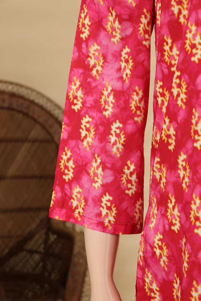 Printed Cambric Stitched 3 Piece with Chiffon Dupatta