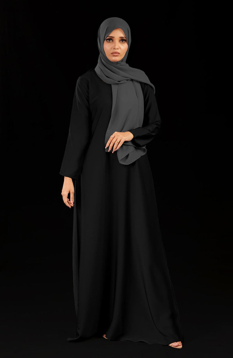 Black Front Closed Abaya