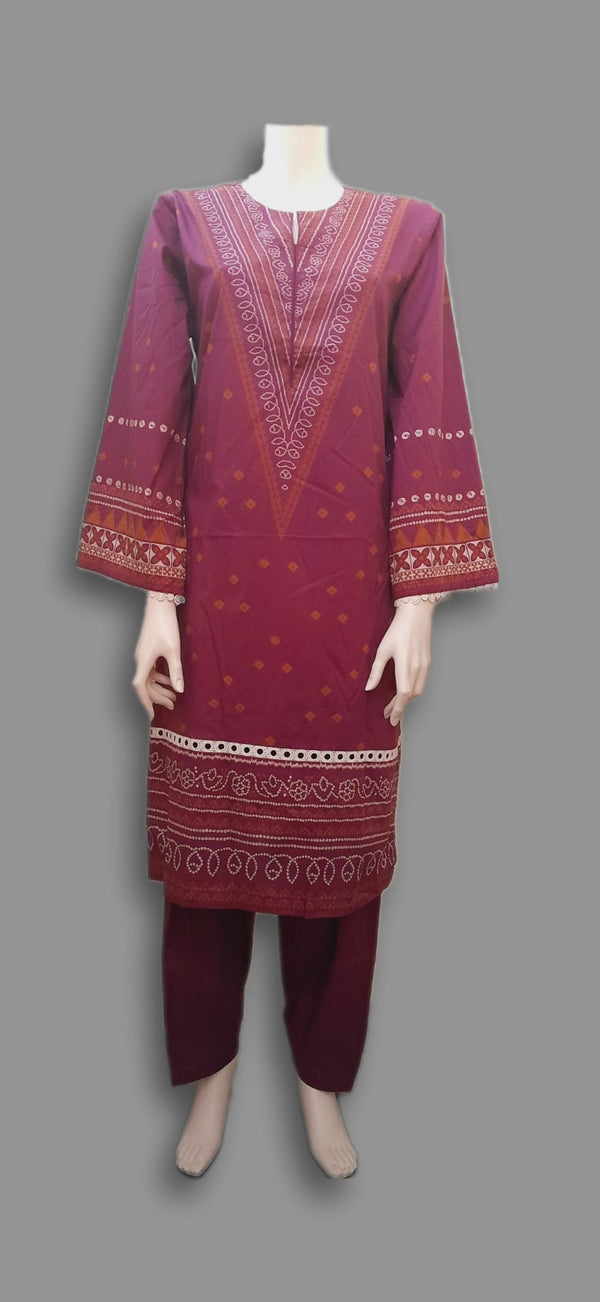 winter cotton  magenta suit