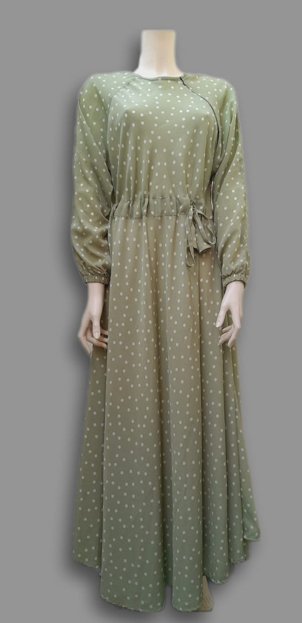 Light green dotted abaya