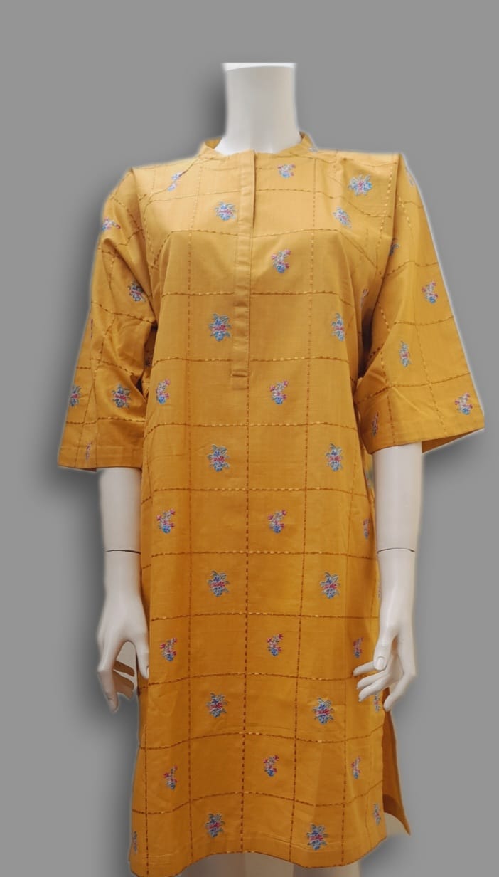 Ethnic  Khaadar Emroidered   shirt