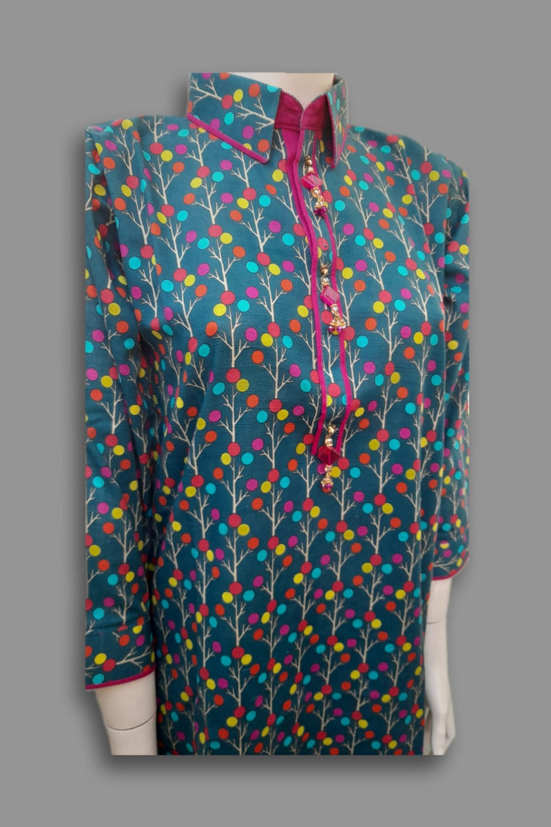 Khaddar multi  colour dress